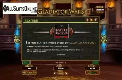 Scatter 1. Gladiator Wars from RTG