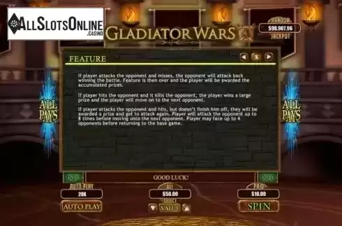 Scatter 2. Gladiator Wars from RTG