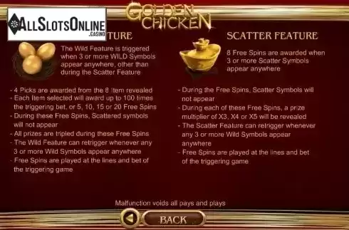 Features. Golden Chicken (SimplePlay) from SimplePlay