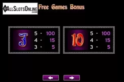 Paytable 5. Golden Odyssey from High 5 Games