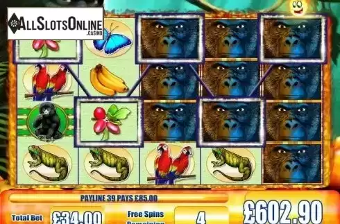 Free Spins screen. Gorilla Chief2 from WMS