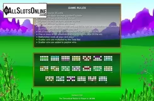 Paytable 4. Huolong Valley from NextGen