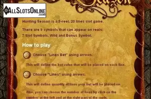 Rules. Hunting Season from XIN Gaming