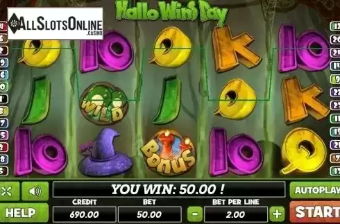 Win Screen. Hallo Wins Day from PlayPearls