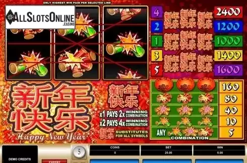 Screen2. Happy New Year (Microgaming) from Microgaming