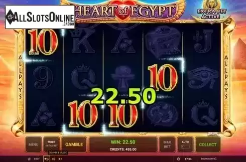 Win Screen 1. Heart of Egypt from Greentube
