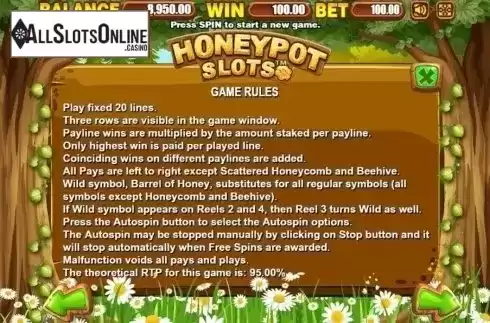 Rules. Honeypot Slots from Allbet Gaming