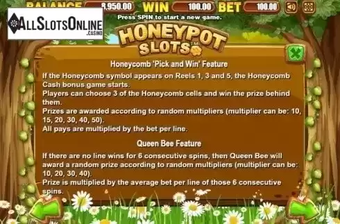 Features. Honeypot Slots from Allbet Gaming