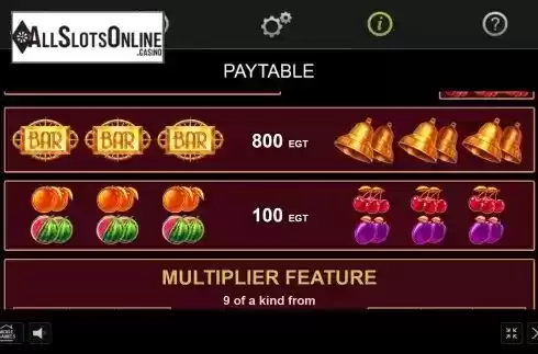 Paytable screen 2