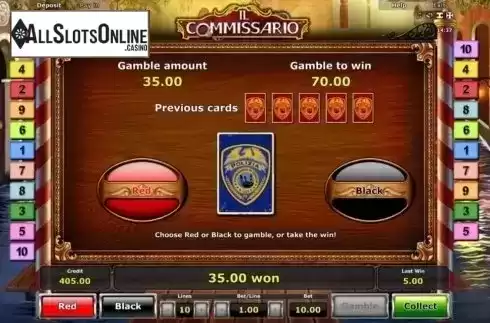 Gamble screen. Il Commissario from Greentube