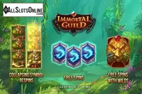 Intro screen. Immortal Guild from Push Gaming
