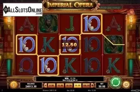Win screen. Imperial Opera from Play'n Go
