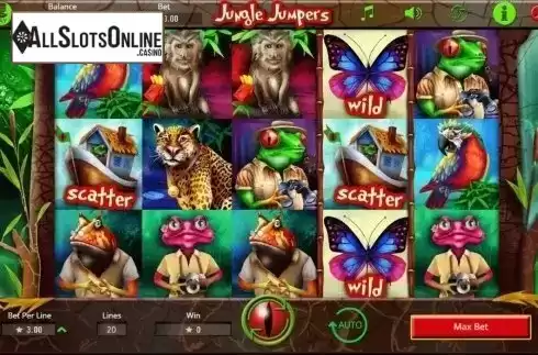 Reel screen. Jungle Jumpers from Booming Games