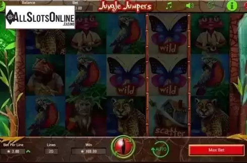 Win screen. Jungle Jumpers from Booming Games