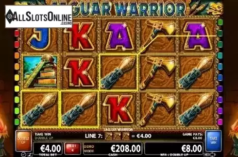 Win Screen . Jaguar Warrior from Casino Technology