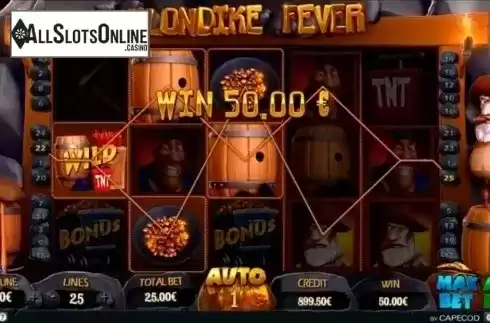 Wild Win screen. Klondike Fever from Capecod Gaming