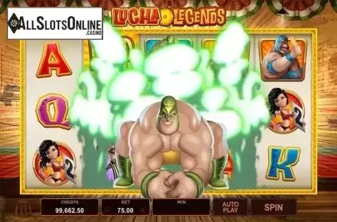 Feature screen. Lucha Legends from Microgaming