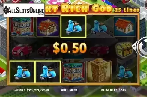 Win screen 3. Lucky Rich God from Slot Factory