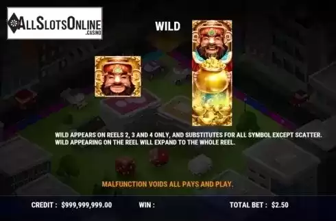 Wild screen. Lucky Rich God from Slot Factory
