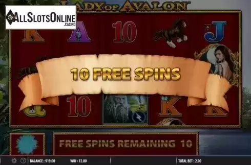 Free Spins. Lady of Avalon from Barcrest