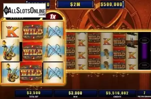 Freespins win screen. Lady of Egypt from WMS
