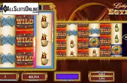 Free spins screen. Lady of Egypt from WMS