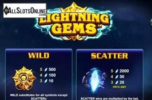 Paytable 1. Lightning Gems from NextGen