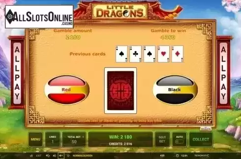 Bonus Game screen. Little Dragons from Novomatic