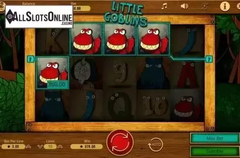 Win screen. Little Goblins from Booming Games