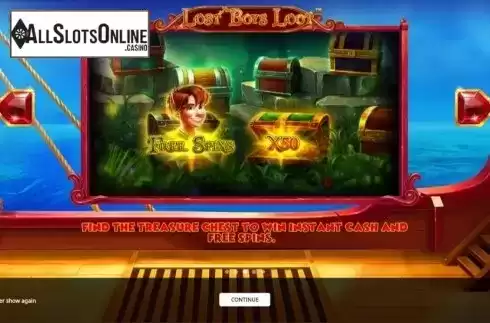 Start Screen. Lost Boys Loot from iSoftBet
