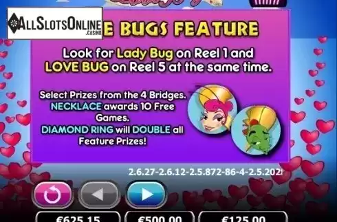 Paytable 1. Love Bugs Mini from NextGen