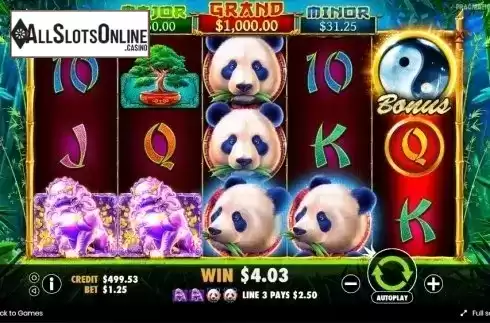 Wild Win screen. Panda's Fortune from Pragmatic Play