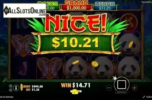 Free Spins Win screen 2. Panda's Fortune from Pragmatic Play