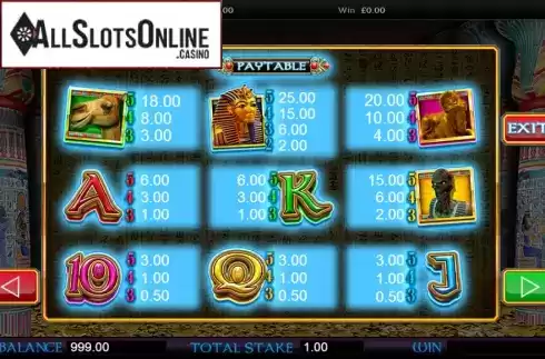 Paytable 1. Pharaohs Wild from CORE Gaming