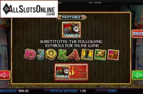 Paytable 2. Pharaohs Wild from CORE Gaming
