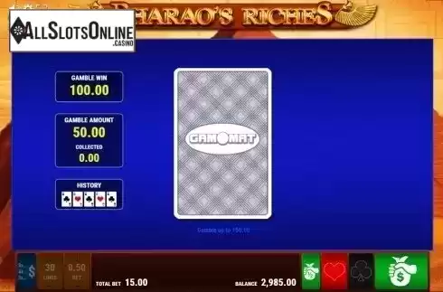 Screen 2. Pharao's Riches from Gamomat