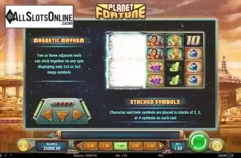 Paytable. Planet Fortune from Play'n Go