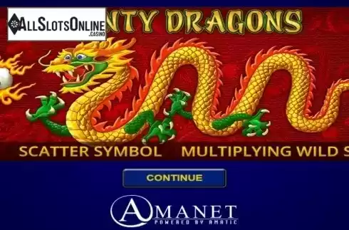 Start Screen. Plenty Dragons from Amatic Industries