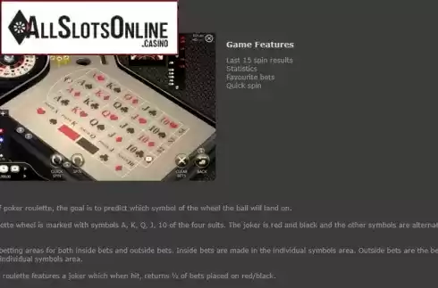 Features 1. Poker Roulette from Espresso Games