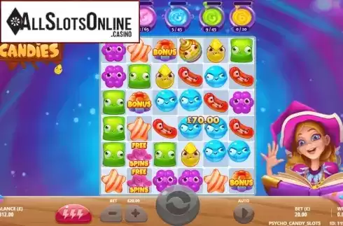 Win Screen 4. Psycho Candies from Gluck Games