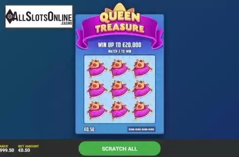 Game Screen 1. Queen Treasure from Hacksaw Gaming