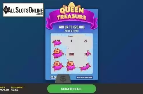 Game Screen 2. Queen Treasure from Hacksaw Gaming