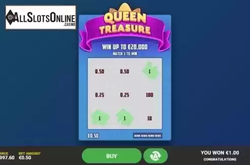 Game Screen 3. Queen Treasure from Hacksaw Gaming
