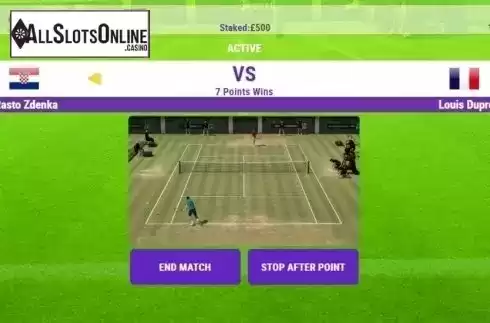 Reel screen. Rush Tennis Go! from Inspired Gaming