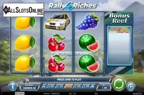 Reel Screen. Rally 4 Riches from Play'n Go