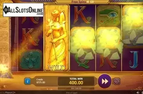 Free spins screen 2. Rise of Egypt from Playson