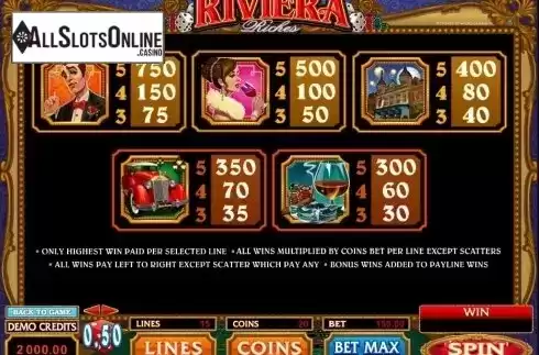 Screen4. Riviera Riches from Microgaming