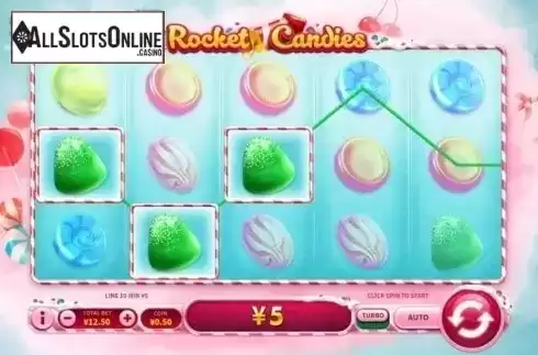 Win Screen 3. Rocket Candies from Skywind Group