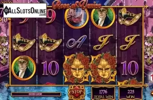 Free Spins Win Screen. Rose of Venice from TOP TREND GAMING