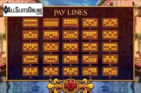 Paytable 4. Rose of Venice from TOP TREND GAMING